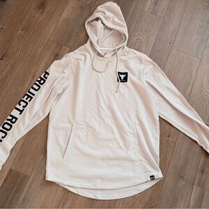 EUC Under Armour Project Rock Men's White Hoodie Sweatshirt-Size Medium